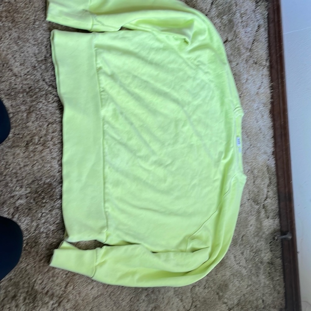 Bright neon green crew neck